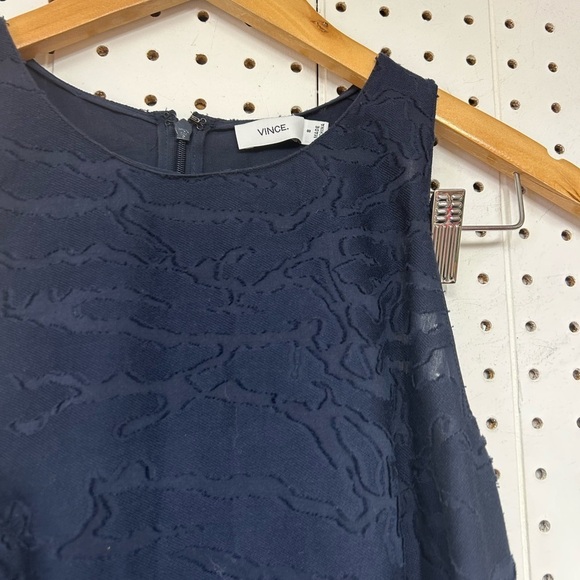 Vince Fil Coupe Sleeveless Shift  Navy Dress - Picture 4 of 6